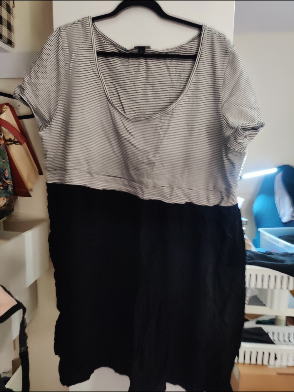torrid Black and White Striped Top Colorblock Dress 5x